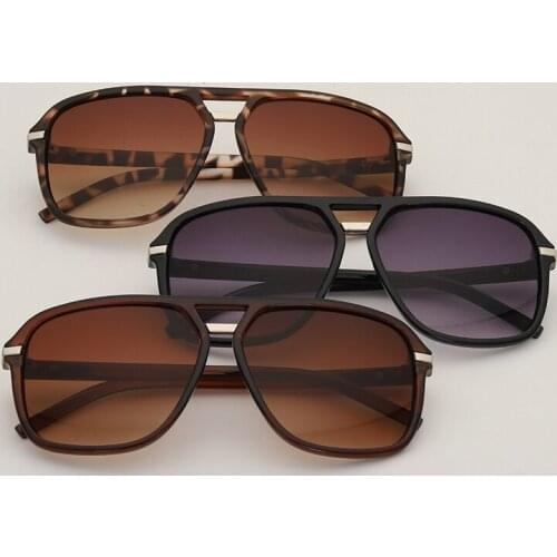 Retro Vintage Square Sunglasses Women Oversized Design Sun Glasses For Male Female Plastic Frame Mirror Gradient Oculos De Sol