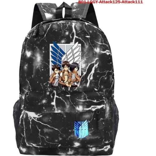 Attack on Titan Backpack Anime Eren Mikasa School bags Teens Men Shingeki No Kyojin Bookbag Laptop Travel Bag Shoulders Mochilas