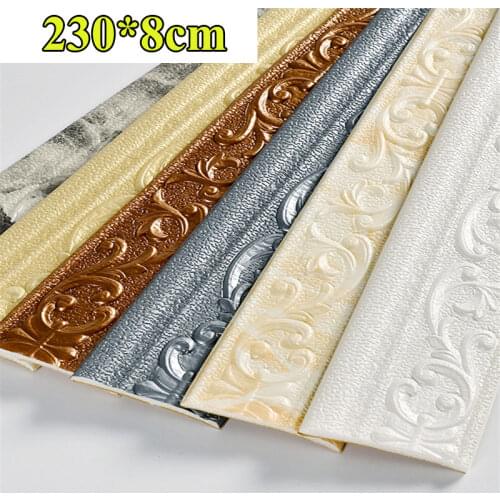 Self-adhesive Wall Sticker Waterproof Top Corner Line Wall Edge Strip Wall Waist Line Sticker Tile Wallpaper Border Home Decor