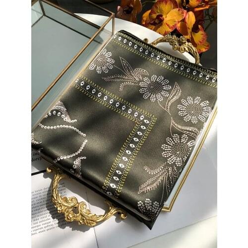 Green heavy 100 silk scarf women spring autumn all-match mulberry silk large square scarf shawl dual-use 135*135cm