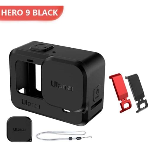 Silicone Protective Cover Lens Cover for GoPro Hero 9 Black Battery Cover Sleeve Housing Case Frame with Lanyard Accessories