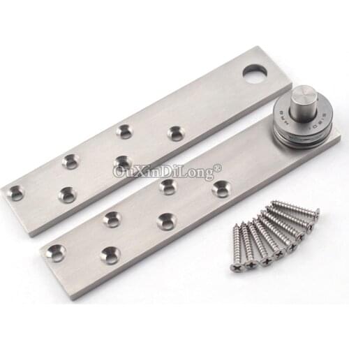 Free Shipping 4PCS Stainless Steel Heavy Duty Door Pivot Hinges 360° Rotary Invisible Hidden Door Hinges Install Up and Down