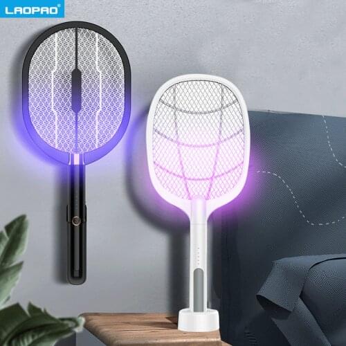 3 IN 1 LED Mosquito Killer Lamp 3000V Electric Bug Zapper Insect Killer USB Rechargeable Fly Swatter Trap Anti Mosquito Flies
