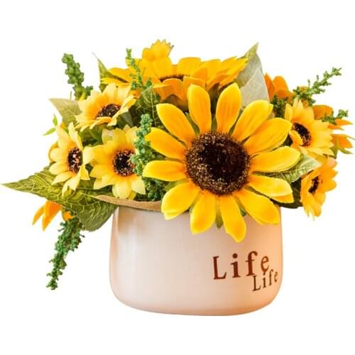 Fresh Indoor Living Room Simulation Fake Bouquet Rose Decoration Dining Table Decorative Plastic Dried Flower Potted Plant