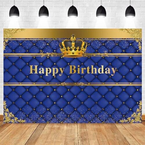 Yeele Newbron Baby Shower Birthday Party Gold Crown Blue Backdrop Photography Customize Photo Studio Vinyl Background Photocall