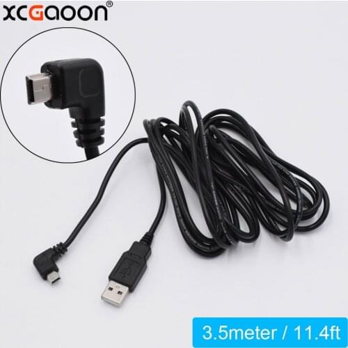 XCGaoon 3.5meter 11.48ft mini USB Car Charging Cable (Curved Left Port) for Car DVR Camera Video Recorder / GPS / PAD etc