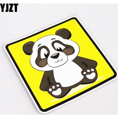 YJZT 12.7CM*12.7CM Cartoon Panda Warning Decoration Car Sticker Decal PVC High-quality 13-0952