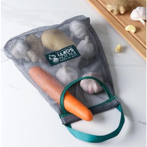 1Pcs Portable Totes Mesh Bag Reusable Grocery Mesh Bag Fruit Vegetable Storage Bag Washable Handbag Kitchen Shopping Accessories