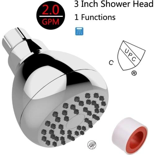 1pc ABS Pressurized Water-saving Rotating Top Sprinkler Shower Head 3 inch Chrome Sprayer