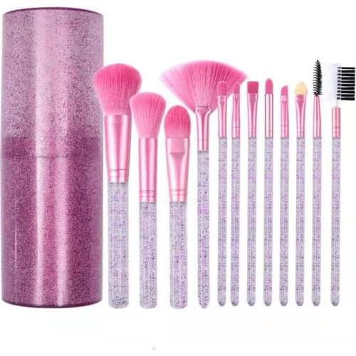12PCS/SET Makeup Brushes Eyeshadow Highlighter Powder Brush BB Cream Brush Plastic Hand Makeup Brush Beauty Cosmetic Makeup Tool