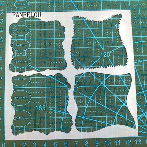 13*13cm Square footage scrapbook stencils spray plastic mold shield DIY cake hollow Embellishment printing lace ruler valentine