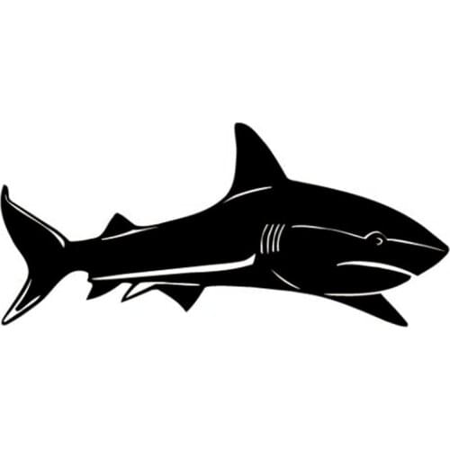 15.2*7CM SEA SHARK FISH Vinyl Decal Car Sticker Funny Animal Body Decoration Stickers Black/Silver C4-0834