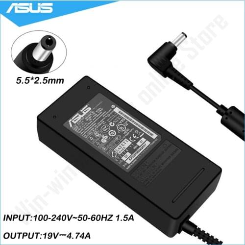 19V 4.74A 90W 5.5*2.5mm Laptop AC Adapter Power Charger For Asus K46 K53 K43 A45S A53S F8 F6 F81 N53 N55 N75 A56 A46 U31 U44