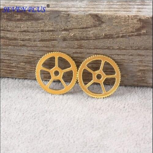 High Quality 20 Pieces/Lot Diameter 18mm Gold Color Steampunk gear Gold Charms