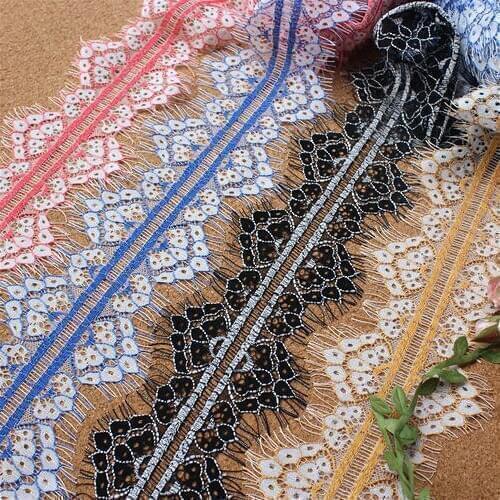 High Quality Eyelash Lace Fabric DIY Collar Sleeves Skirt Shoulder Accessories Width 9.5cm 3Ms/lot