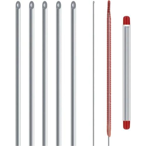 5Pcs/set Metal Hollow Gas Needle Stainless Steel Fast Upper Bait Penetrate Earthworm Fishing Gear Accessories Tools