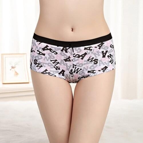 6 pieces/set Cotton boxer women panties ladies underwear female print letter lingerie girls intimate woman Safety panty