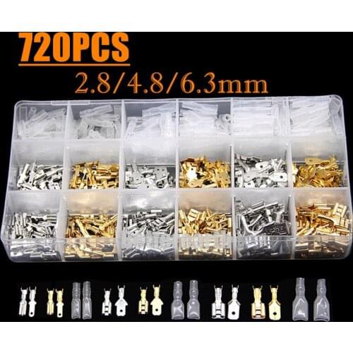 720/480/360PCS 2.8/4.8/6.3mm Crimp Terminals Insulated Seal Electrical Wire Connectors Crimp Terminal Connector Assortment Kit