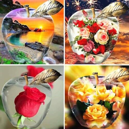 Diamond Painting Full Square/Round Sunset Landscape 5D DIY Diamond Art Embroidery Seaside Mosaic Picture Home Decoration Craft S