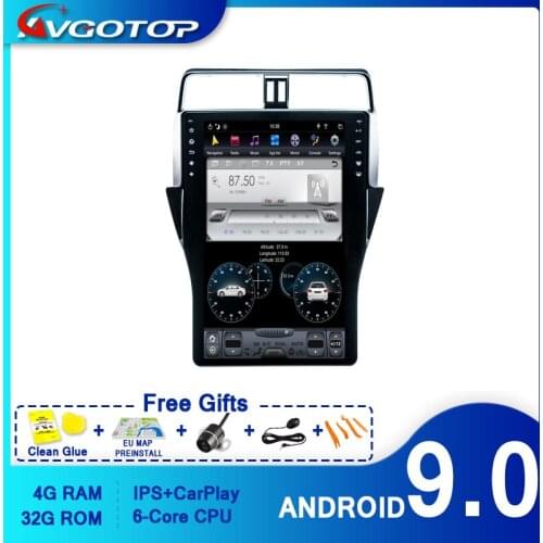 AVGOTOP Android 9.0 Tesla Car Multimedia for TOYOYA PRADO PLUS 2018 Carplay GPS DSP Vertical Screen Vehicle Radio