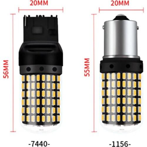 WTS 20pcs Car P21W LED BA15S 1156 BAU15S 3014 Chip 144smd Light S25 Auto Reverse Turning Signal Bulb Lamp DRL White Red Yellow