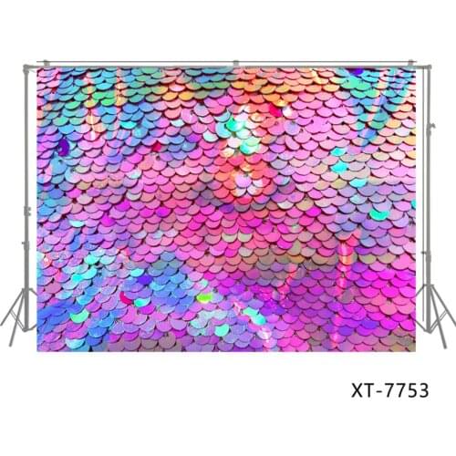 Shiny Round Pink Sequins Printed Background Glitter Paillette Gradient Mermaid Scales Backdrop Bachelorette Party Portraits Prop