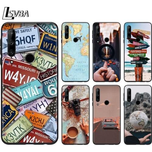 Wanderlust Map Travel for Huawei Honor 9A 9C 9S 9X 10 9 Lite 30 20 Pro 10i 8X 8 8A 7A 7C Pro Lite Silicone Phone Case