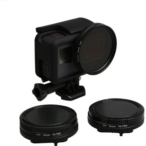 Filter CPL Circular Polariz + Lens Protector Cap Underwater 52mm Adapter Ring Dive Filtors for GoPro Hero 5