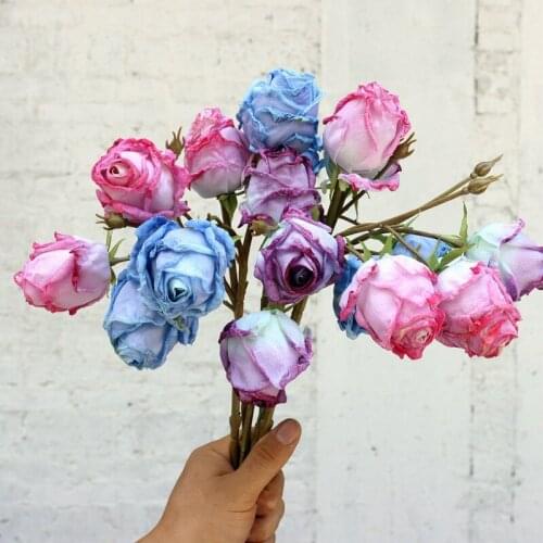 Artificial Rose Flower Real Touch Silk Flowers Plastic Plants Wedding Bouquet Flower Arrangement Diy