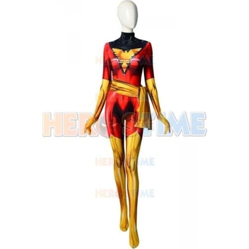 Dark Phoenix Costume Spandex Printed X-Men Phoenix Zentai Suit Superhero Cosplay Costume Custom Made Available