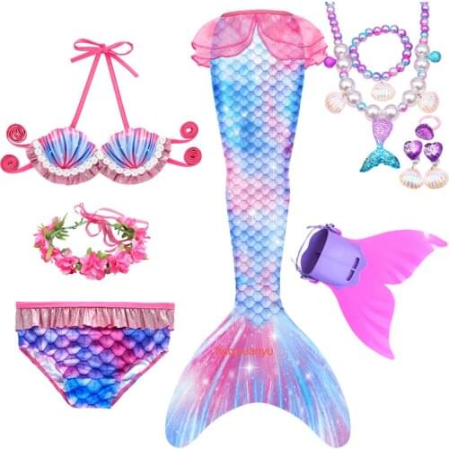 2021 Mermaid Tail Costume Swimsuit Cosplay Swimming Suit for Birthday Party Clothes Halloween Summer Dress