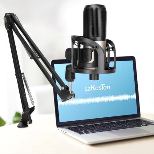 Metal Condenser Microphone Karaoke Gaming Recording USB Microphone For PC Computer Laptop Studio Vocals Singing Mic with Stand