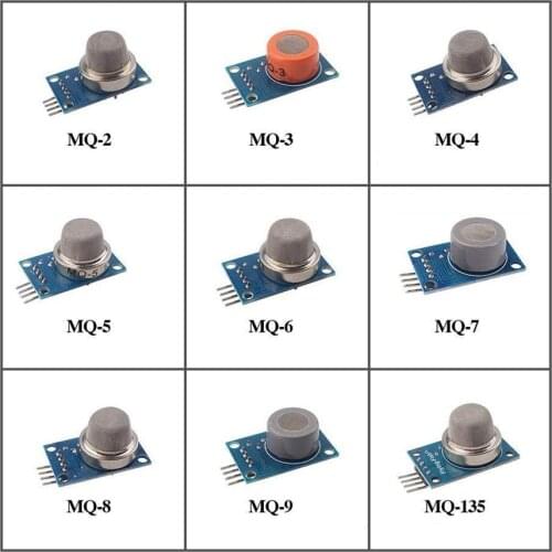 9PCS/Lot Gas Detection Sensor Module MQ-2 MQ-3 MQ-4 MQ-5 MQ-6 MQ-7 MQ-8 MQ-9 MQ-135 Sensor Module Gas Sensor Starter Kit