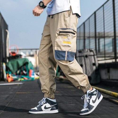 2021 Harajuku Men Streetwear Pants Big Pockets Hip Hop Cargo Pants Harem Joggers Trousers KX-292