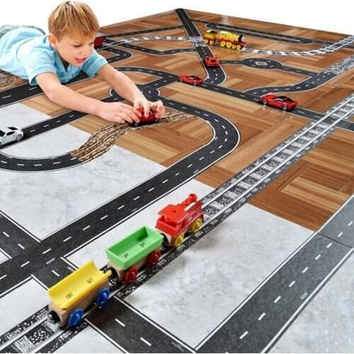 Novelty Traffic Road Scene Stickers Traffic Rules Learning Stickers Roll DIY Toy Car Road Gift Diary Note Ornament Sticker Paper