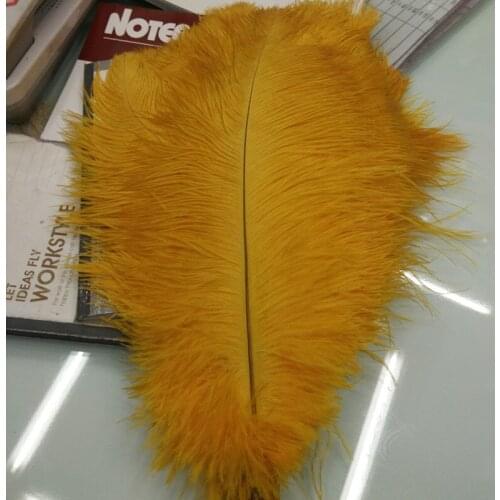 Beautiful New 500pcs 14-16inches / 35-40cm golden yellow ostrich feather DIY jewelry decoration / wedding celebration