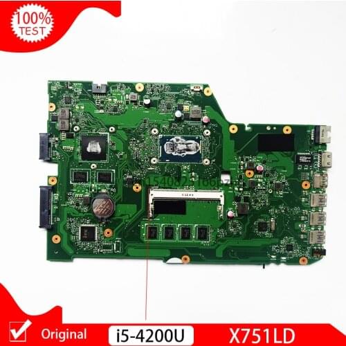Original For ASUS Laptop motherboard X751LD X751L REV 2.0 i5-4200U main board