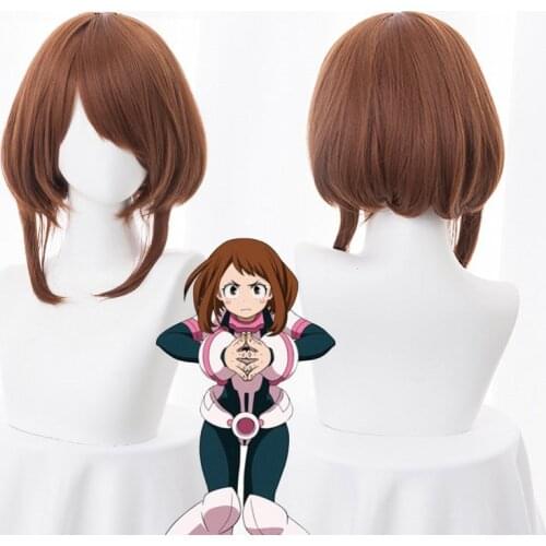 Fashion Cosplay Wig Brown Bobo Head High Temperature Resistant Curly Synthetic Hair Wig + Wig Cap