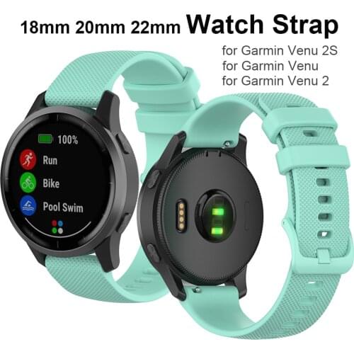 Watch Strap 22mm 18mm 20mm Replacement for Garmin Vivoactive 4/ Venu 2 2S/ Venu/ Forerunner 245 645 Silicone Bracelet Wristband