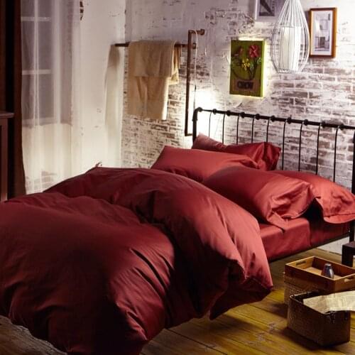 Luxury 100% Egyptian cotton bedding sets bed sheets Brown Red queen duvet cover king size double quilt doona bedspread linen 60