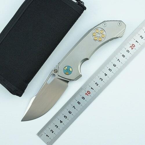 MG new Flipper folding knife M390 blade titanium alloy handle outdoor camping survival pocket kitchen knife fruit knife EDC tool