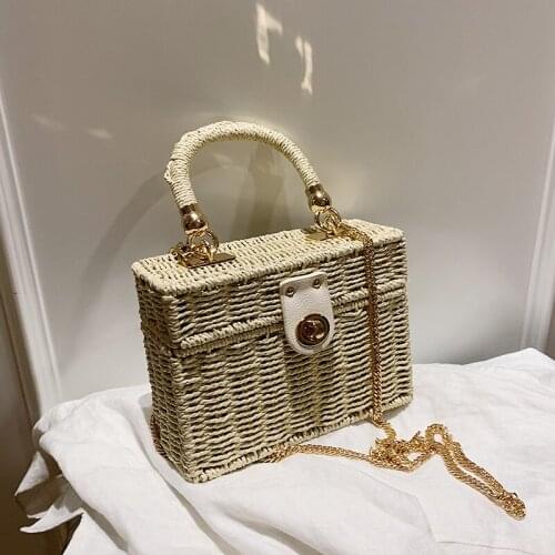 Straw Rattan Bag Casual Tote Bags for Womens Beach Crossbody Fashion Purses and Handbags 2021 Women Brand Wallet Shoulder New