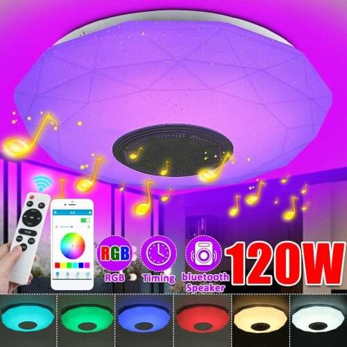 120W 30cm Modern RGB LED Ceiling Light Home Lighting APP bluetooth Music Light Bedroom Smart Ceiling Lamp+Remote Control