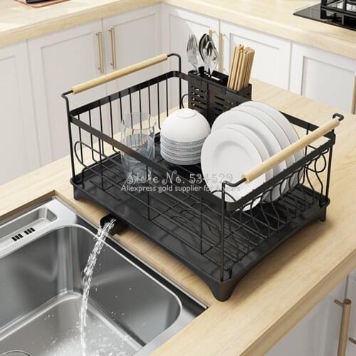 Stainless Steel Sink Drain Rack Kitchen Storage Shelves Sink Dish Rack Dish Drainer Kitchen Accessories Organizer