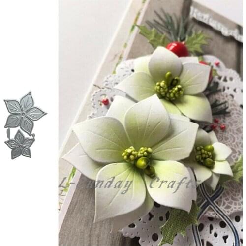 L-Sunday Crafts Dies Cuts 2Pcs Flowers Cutting Dies Stencil Scrapbook Embossing Paper Card Making Crafts