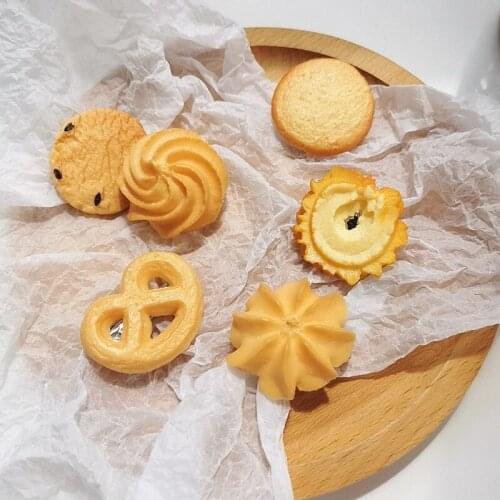 U-Magical Unusual Imitation Cookies Food Barrettes for Women Girls Irregular Silica Gel Geometric Gingili Hollow Out Hairwear