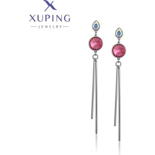Xuping Jewelry Summer Sale Fashion Long Drop Crystal Earrings for Women 810673955