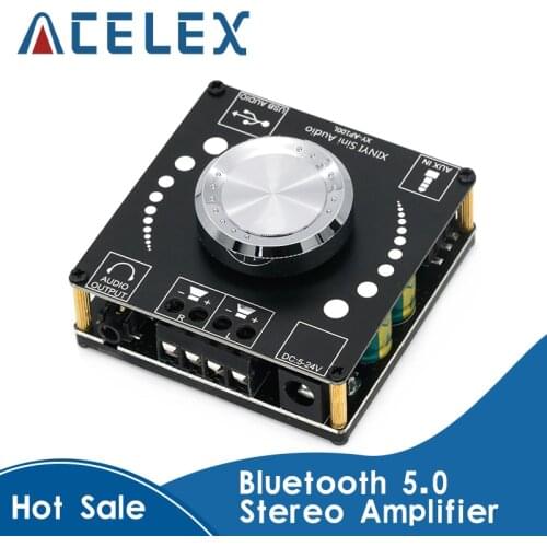 XY-AP100L 100WX2 Bluetooth 5.0 Stereo Amplifier Board AUX USB Sound Card Digital Power Amp Amplificador DC 12V 24V