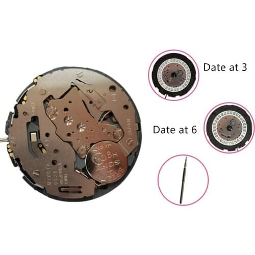 Date @3/6 30.8mm/1.21in 6-Hand Quartz Movement With Battery & Stem For Miyota OS20 Watch Replacement Accessories