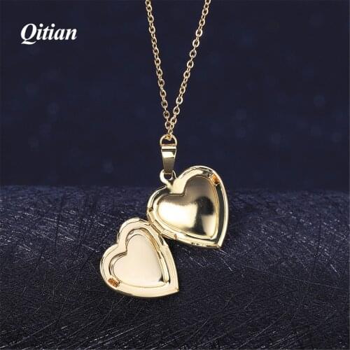 Light Heart Locket Pendants for Women Openable Photo Frame Glossy Stainless Steel Necklaces Family Love Collar Mothers Day jewe